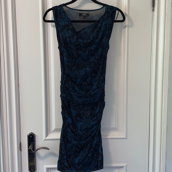 Ladies Mexx cowl neck paisley mesh dress - Picture 1 of 3